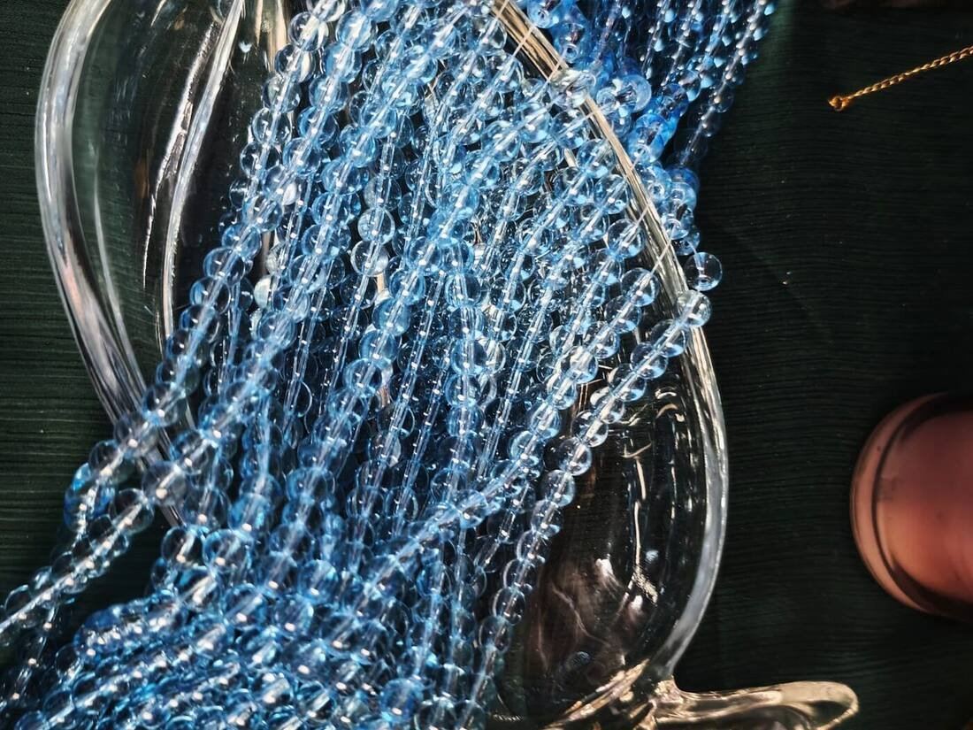 Blue Holographic Beads