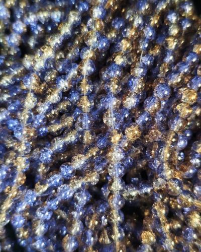 8 mm Crack Blue Champagne Beads