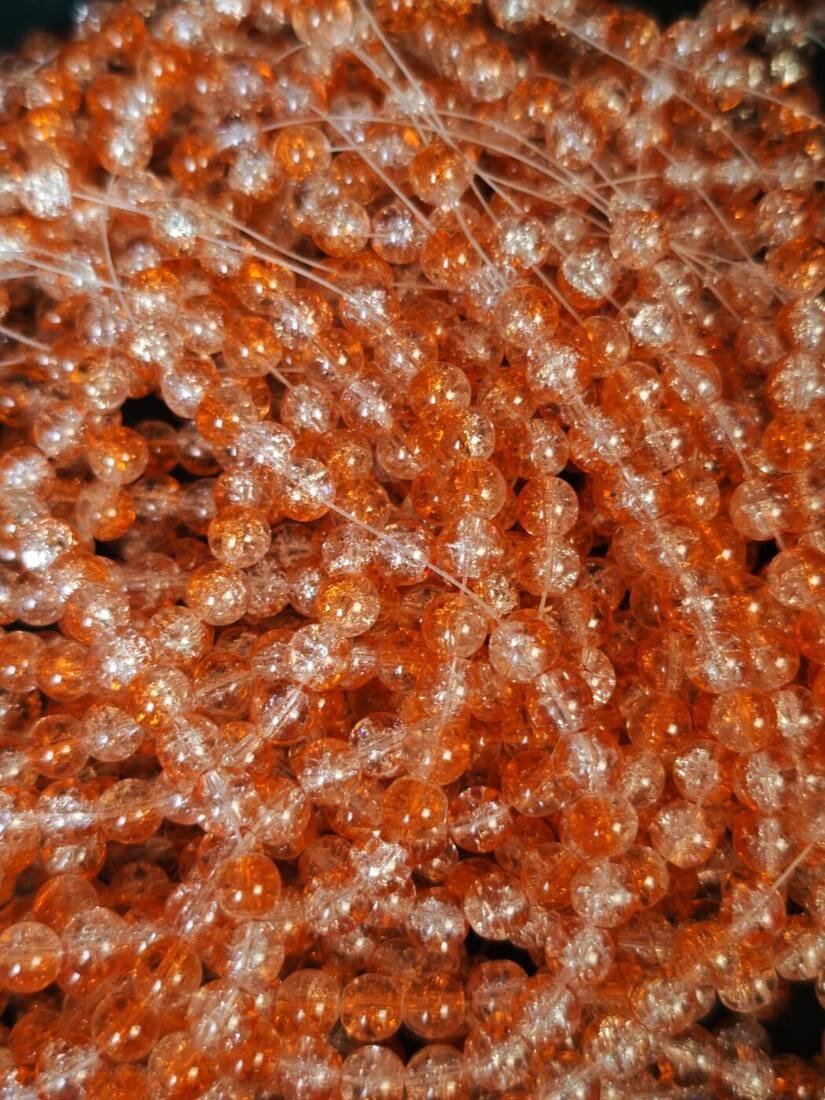 8 mm Crack Orange Beads