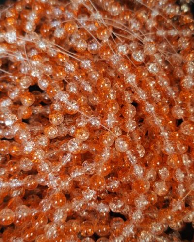 8 mm Crack Orange Beads
