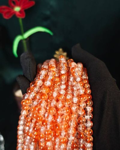 8 mm Crack Orange Beads