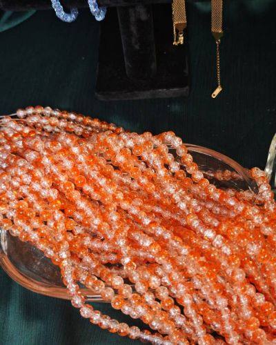 8 mm Crack Orange Beads