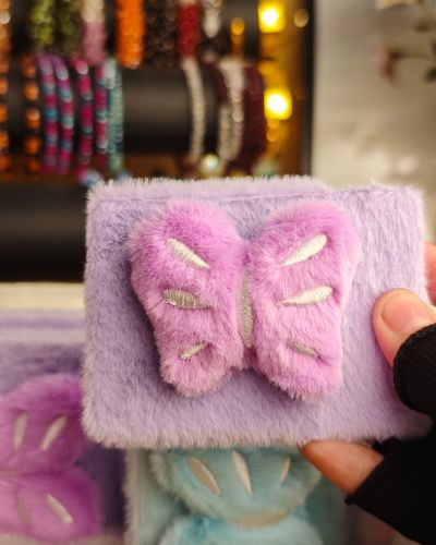 2-in-1 Fluffy Cosmetic Mirror & Magnifying Glass