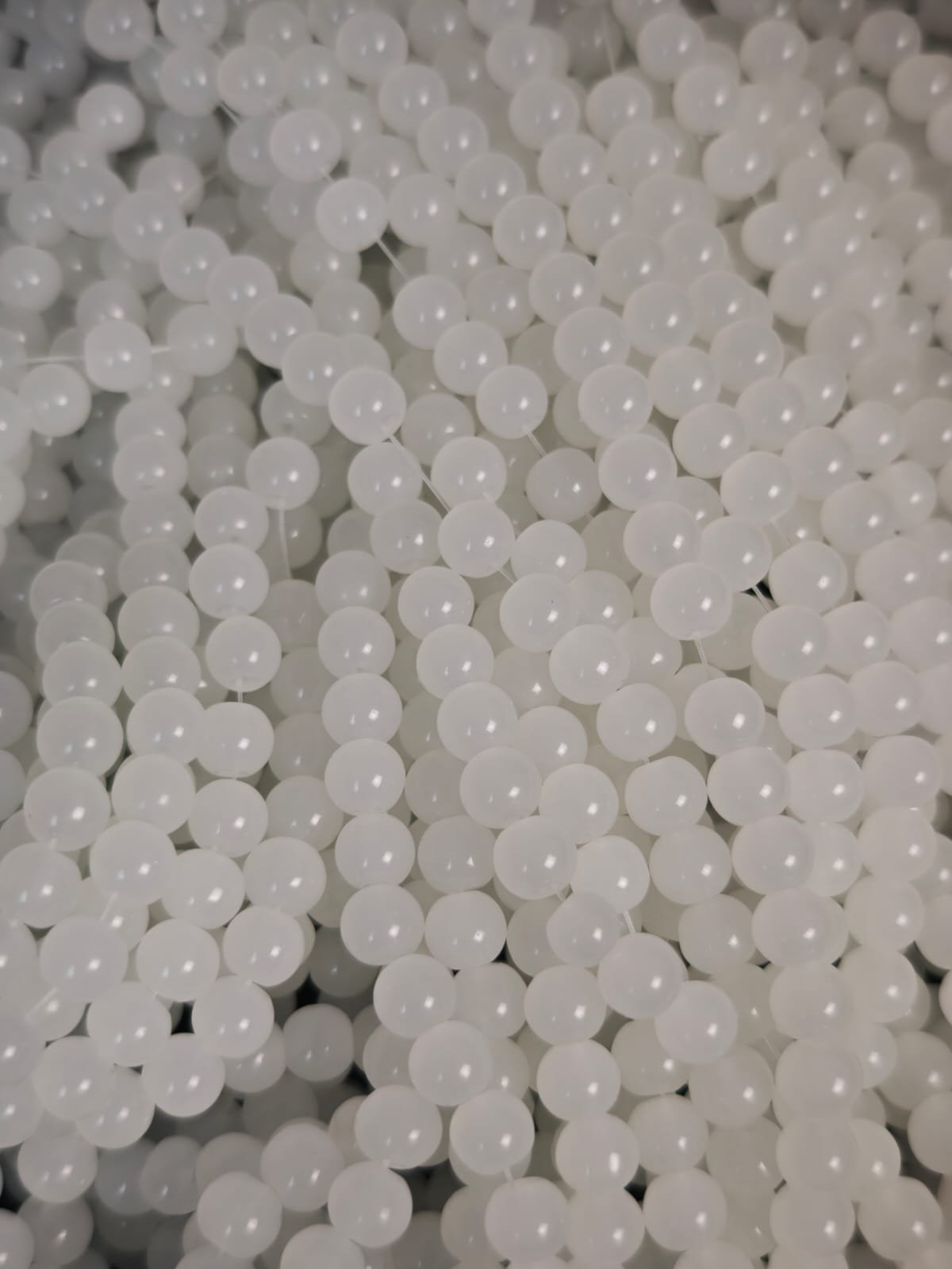Plain White Glass Beads