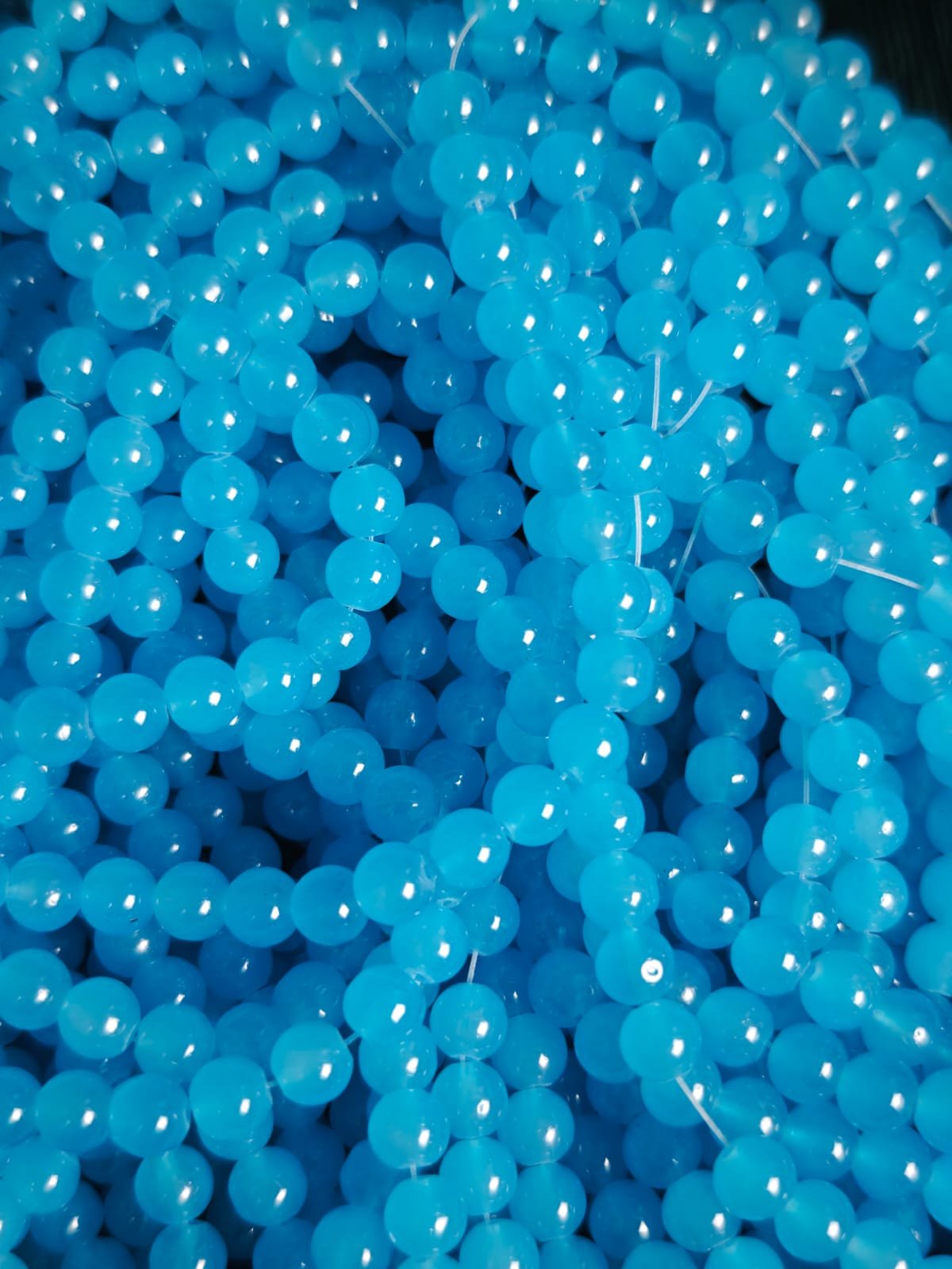 8 mm Plain Blue Beads