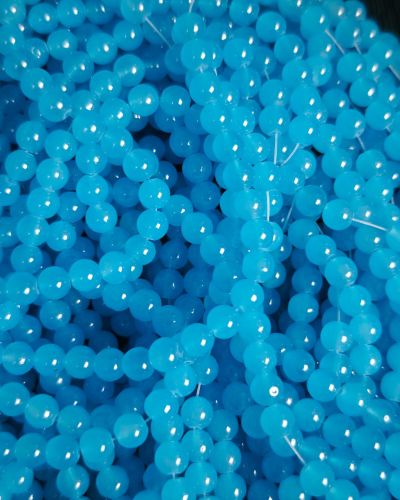 8 mm Plain Blue Beads