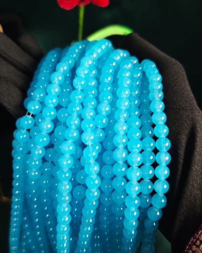 8 mm Plain Blue Beads