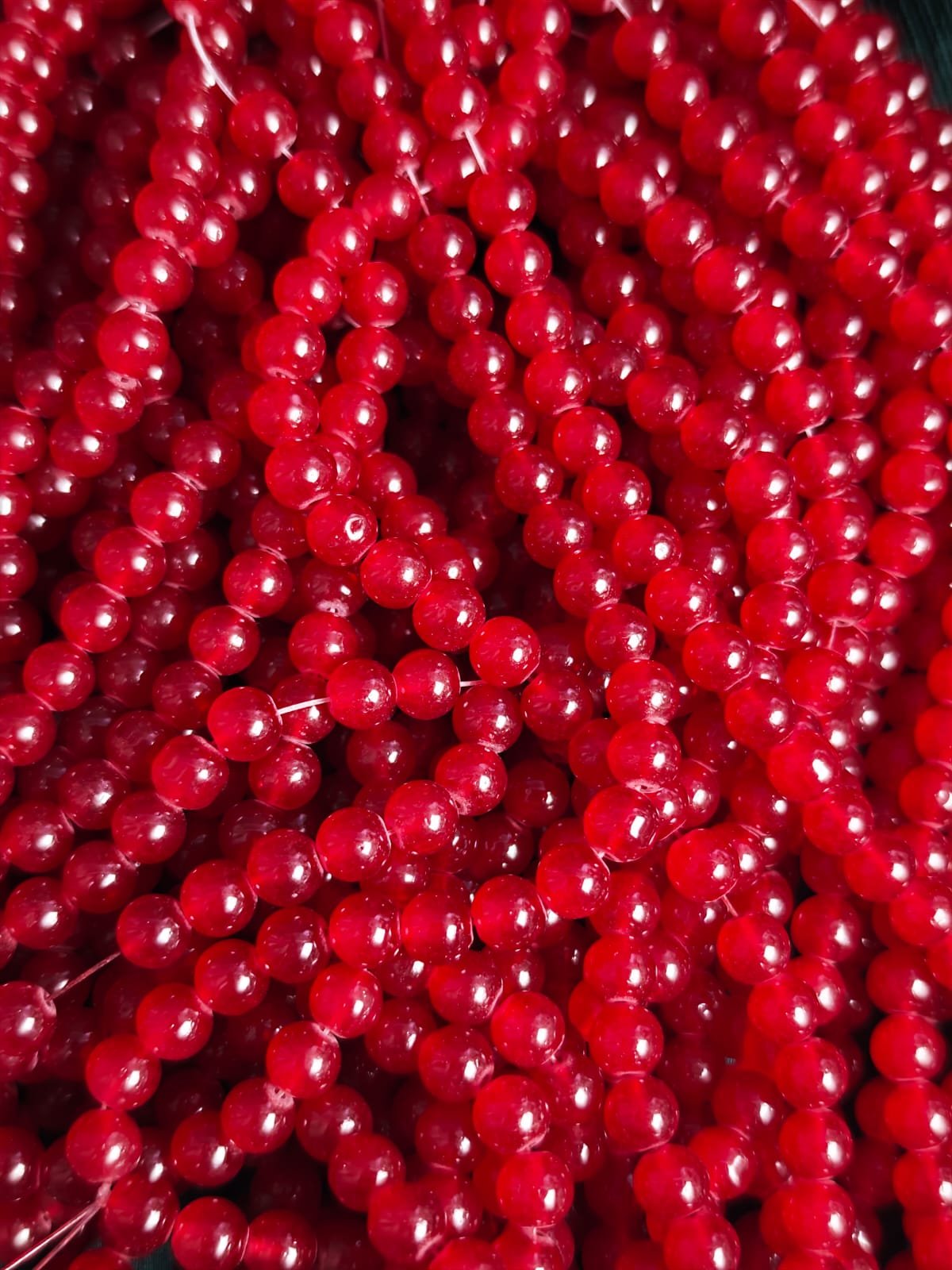 8 mm Plain Red Beads