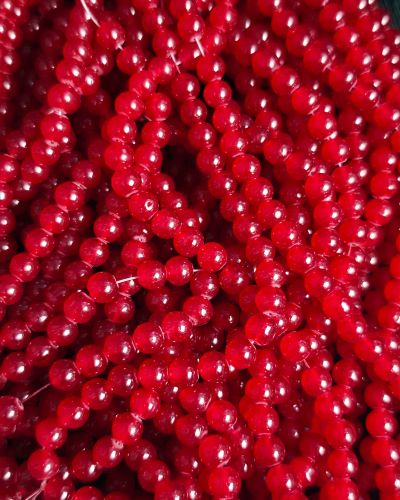 8 mm Plain Red Beads