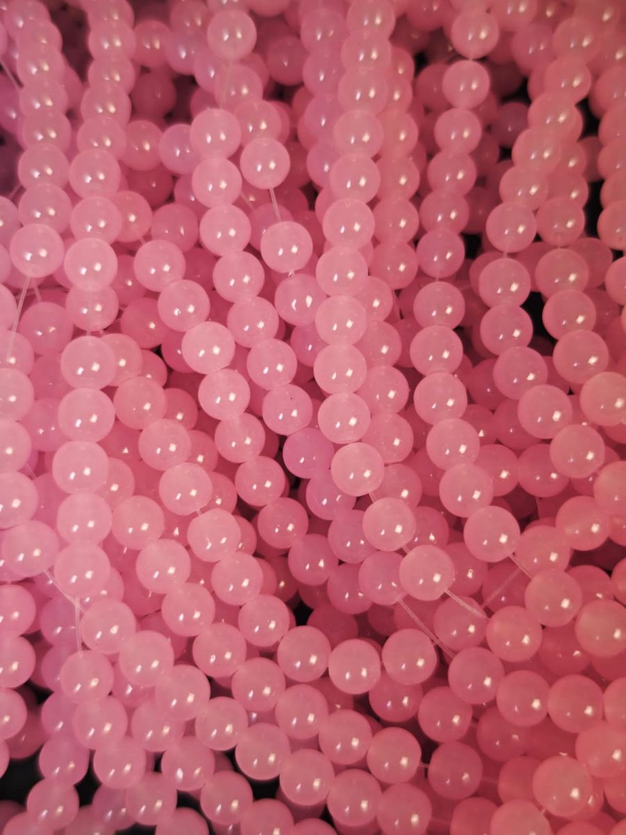 8 mm Plain Pink Beads