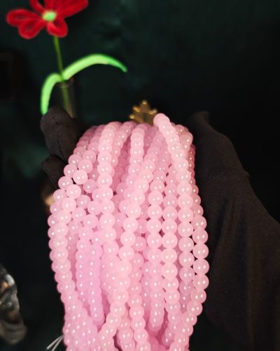8 mm Plain Pink Beads