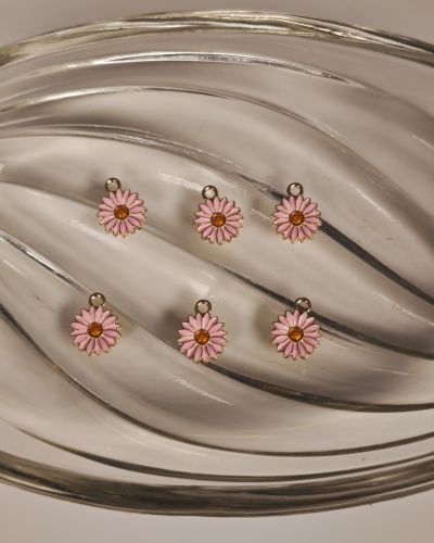 Pink Flower Charms