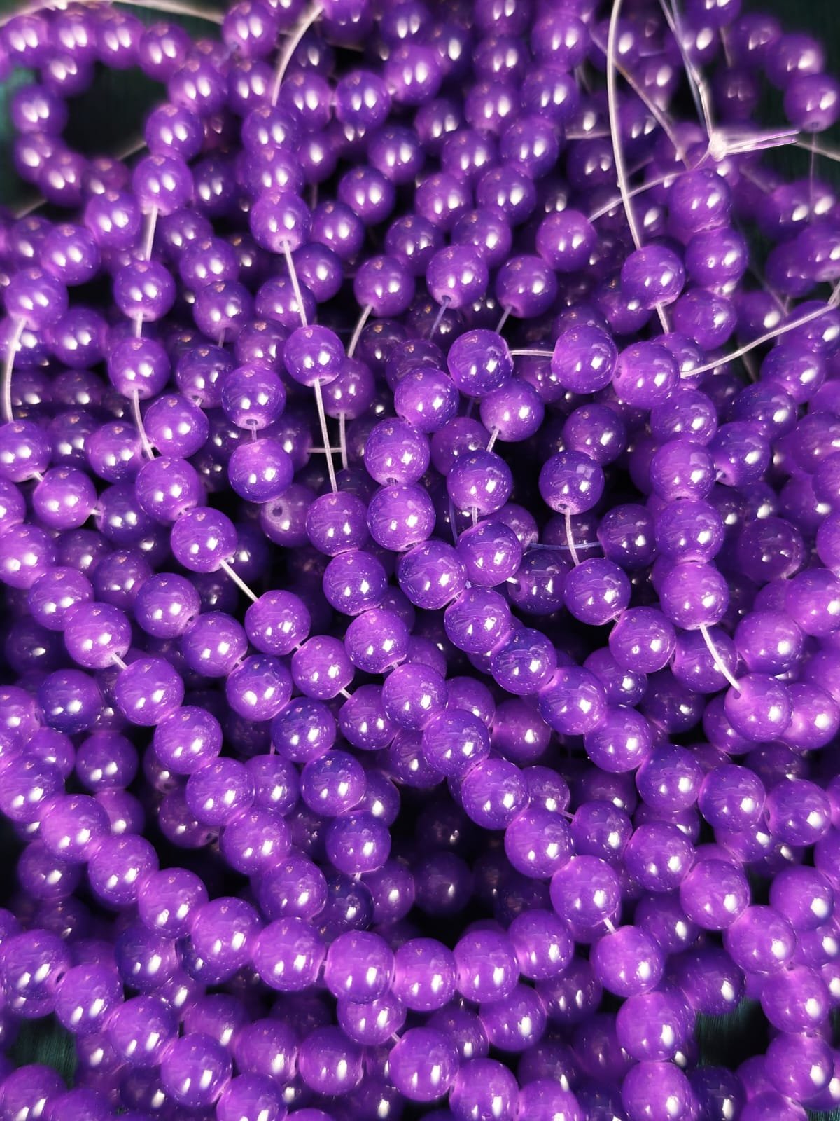 8 mm Plain Purple Beads