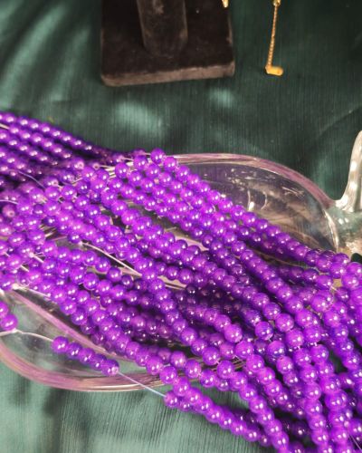 8 mm Plain Purple Beads