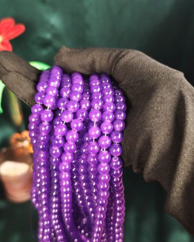 8 mm Plain Purple Beads