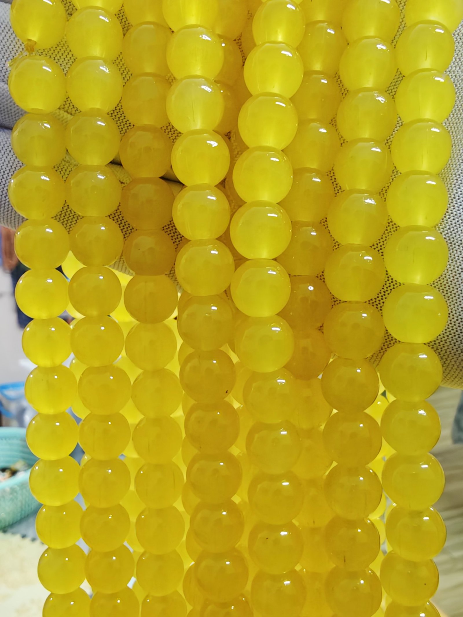 8 mm Plain Yellow Beads