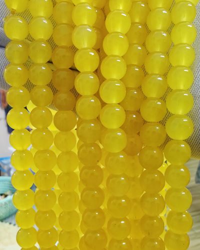 8 mm Plain Yellow Beads