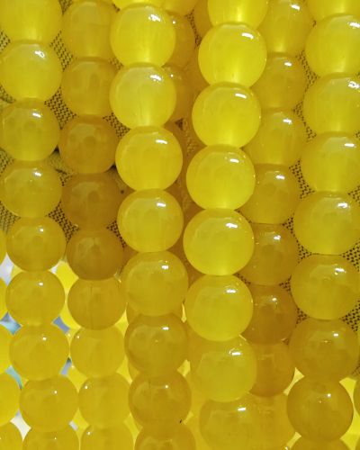 8 mm Plain Yellow Beads
