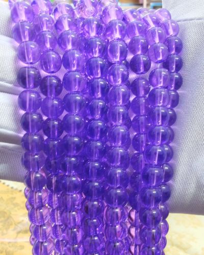 8 mm Light Purple Holographic Beads