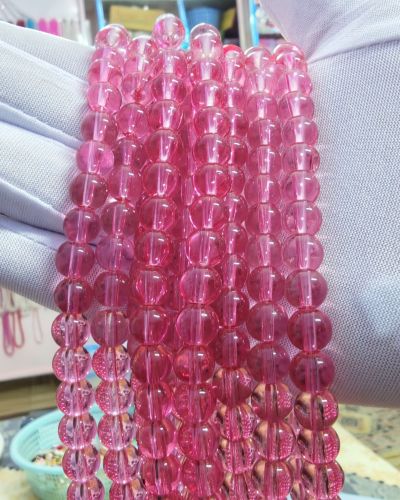 Cherry Pink Holographic Beads