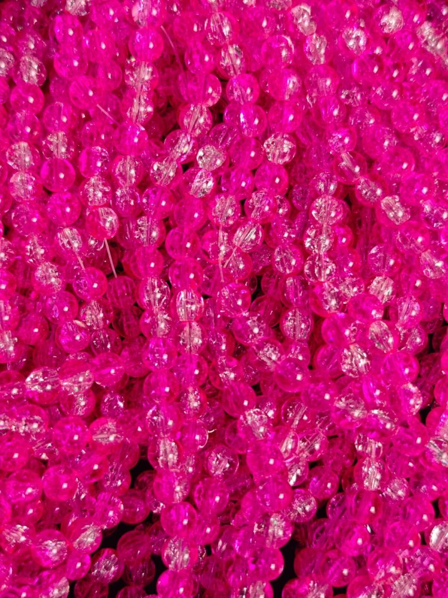 8 mm Crack Pink Beads