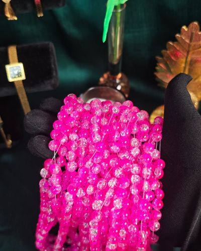 8 mm Crack Pink Beads