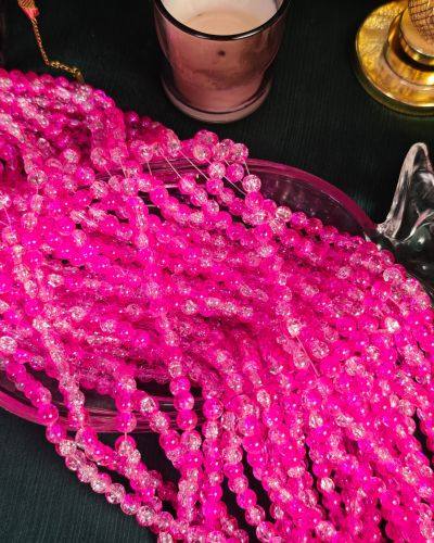 8 mm Crack Pink Beads