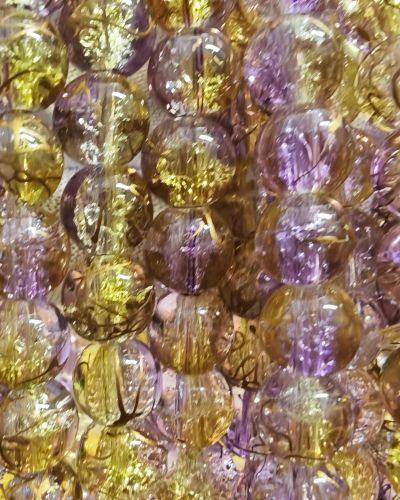 8 mm Crack Golden Purple Beads