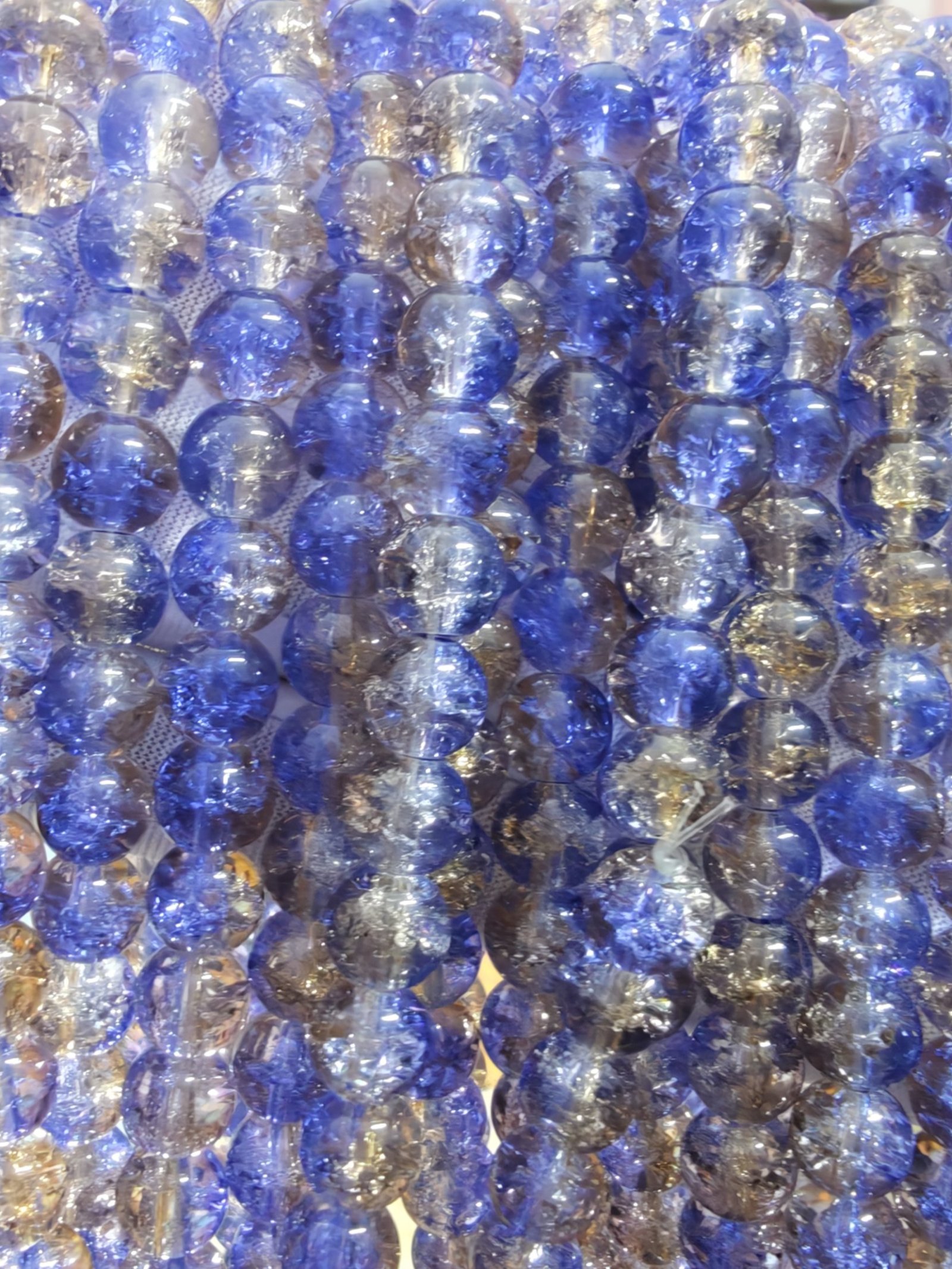 8 mm Crack Blue Grey Beads