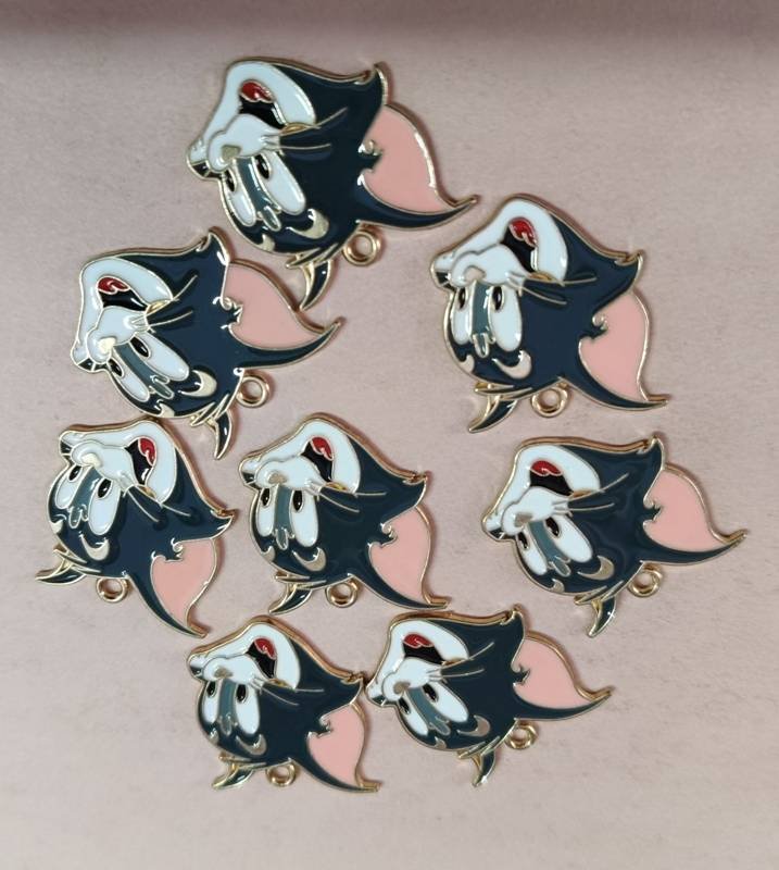 Cat & Mouse Cartoon Charm Pair