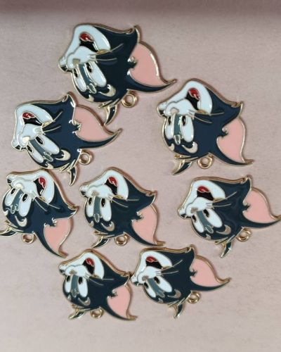 Cat & Mouse Cartoon Charm Pair