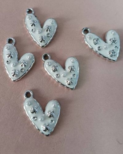 White Pearl Heart Charm