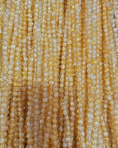 8 mm Crack Golden Yellow & White Beads