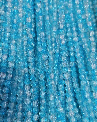 8 mm Crack Sky Blue & White Beads