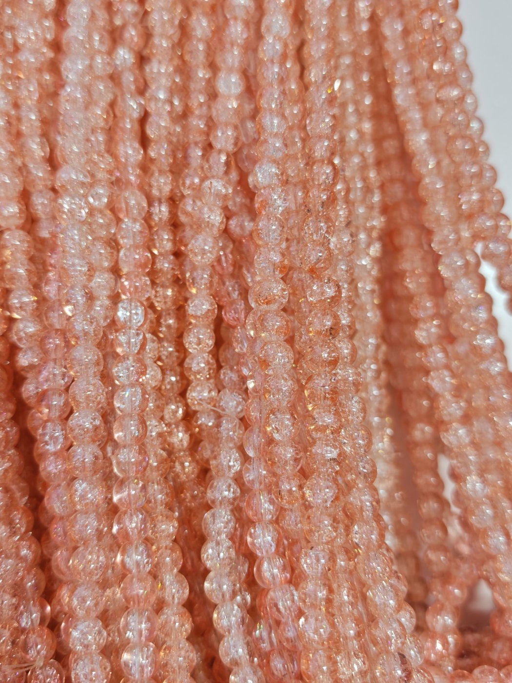 8 mm Crack Peach Beads