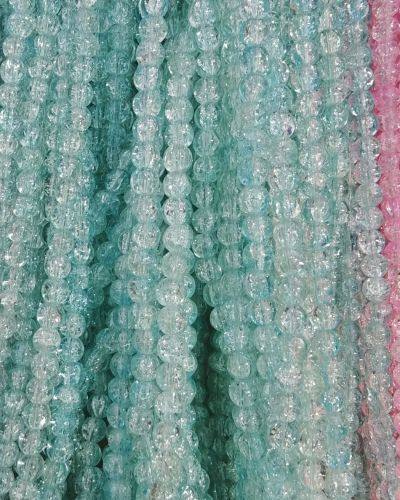 8 mm Crack Aqua Beads