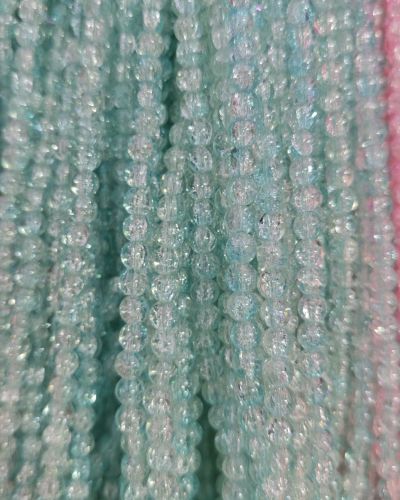 8 mm Crack Aqua Beads