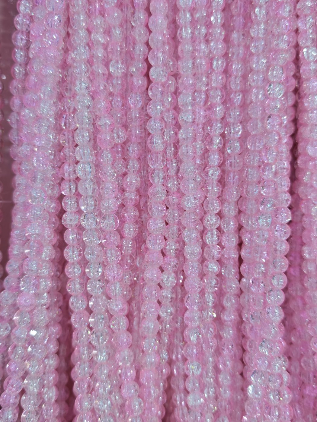 8 mm Crack Light Pink Beads