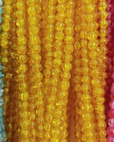 8 mm Crack Golden Yellow Beads