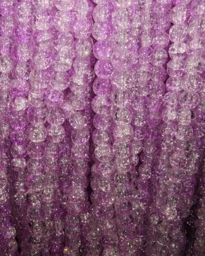 8 mm Crack Orchid & White Beads