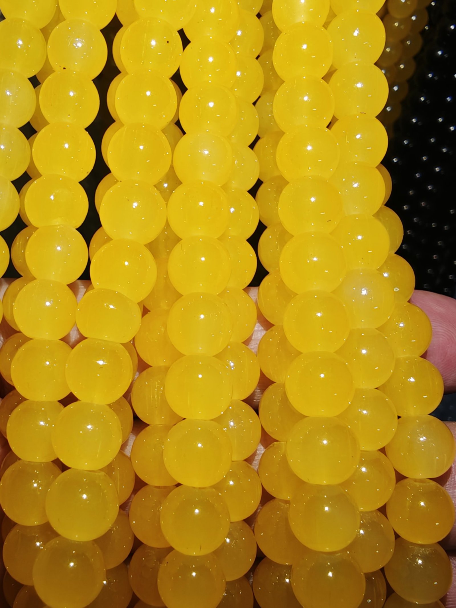 8 mm Plain Bright Yellow Beads
