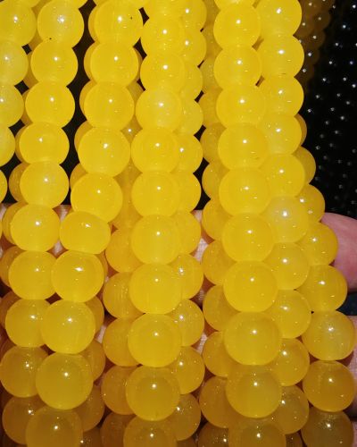 8 mm Plain Bright Yellow Beads