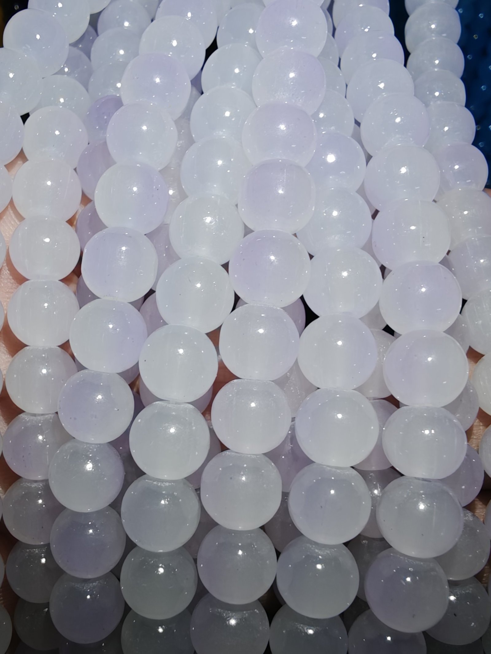 8 mm Plain Milky White Beads