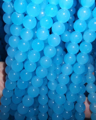 8 mm Plain Sky Blue Beads