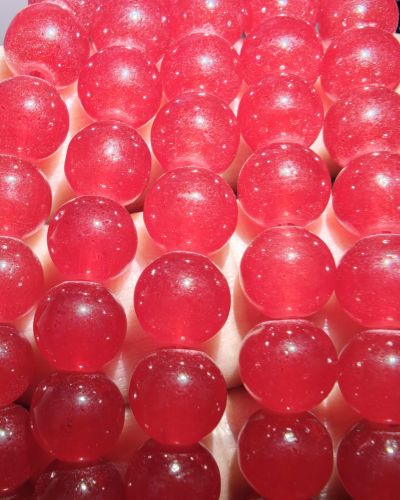 8 mm Plain Strawberry Red Beads