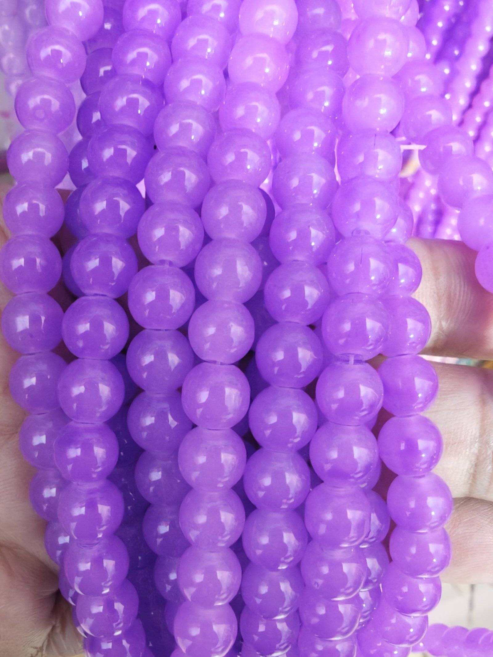 8 mm Plain Violet Purple Beads