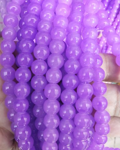 8 mm Plain Violet Purple Beads