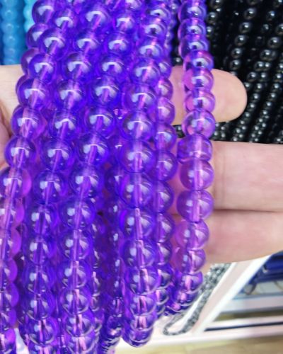 8 mm Plain Violet Purple Beads