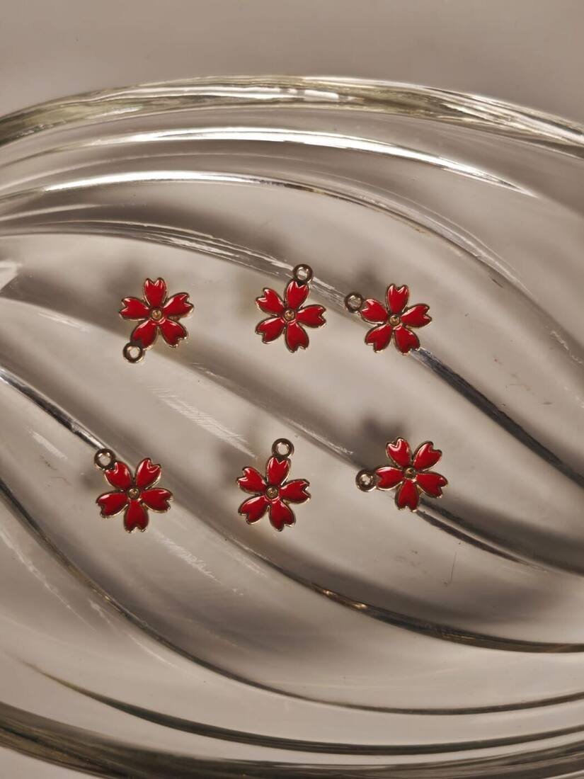 Red Cherry Blossom Charms
