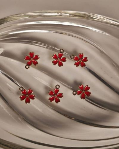 Red Cherry Blossom Charms